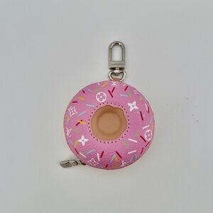 Pink Donut Keychain with Sprinkles